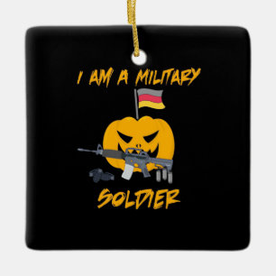 Adorno De Cerámica Soldado militar de Halloween