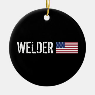 Adorno De Cerámica Soldador - bandera americana