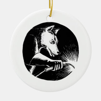 Adorno De Cerámica Soldador Scratchboard del perro del Dingo