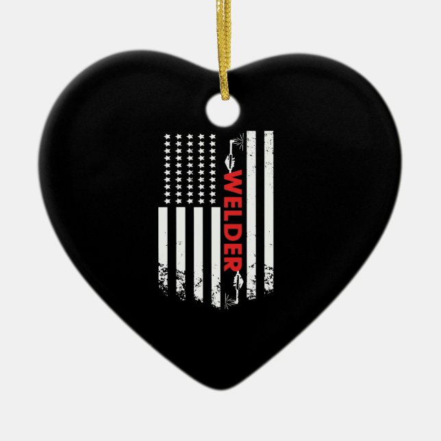 Adorno De Cerámica Soldadura - Bandera soldadura estadounidense (Frente)