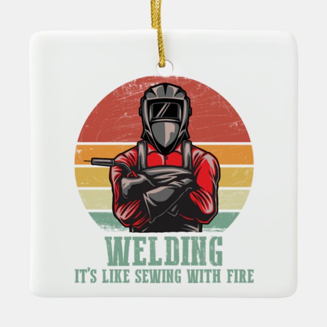 Adorno De Cerámica Soldar es como masticar con un soldador gracioso, (Anverso)