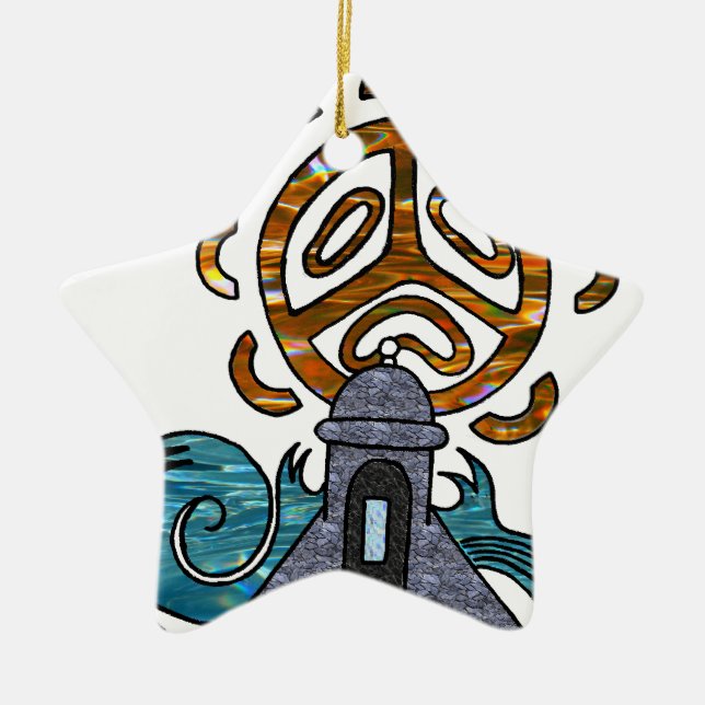 Adorno De Cerámica solenoide Taino de garita del Diablo y (Frente)