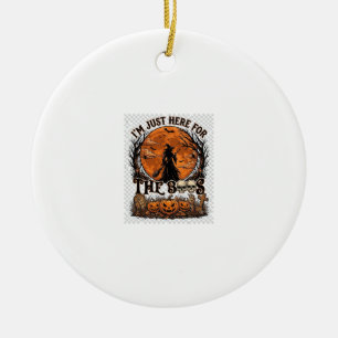 Adorno De Cerámica Sólo Aquí Boos Halloween Bruja Luna Calabazas_1
