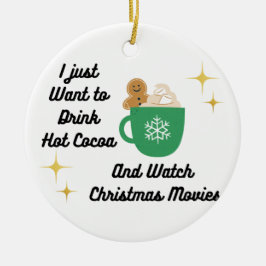 Adorno De Cerámica Solo quiero beber cacao caliente en un