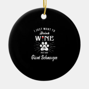 Adorno De Cerámica solo quiero beber vino y masticar mi schnauz gigan