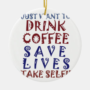 Adorno De Cerámica Solo quiero tomar café Salva vidas