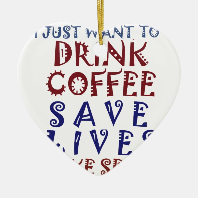 Adorno De Cerámica Solo quiero tomar café Salva vidas (Frente)