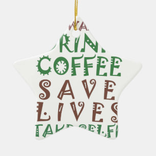 Adorno De Cerámica Solo quiero tomar café Salva vidas y toma el sol