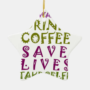 Adorno De Cerámica Solo quiero tomar café y tomar selfies