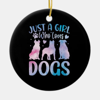 Adorno De Cerámica sólo un chica ama a los perros