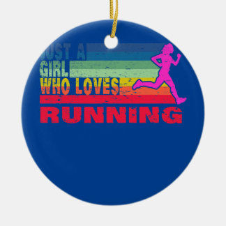 Adorno De Cerámica Sólo un Chica que ama correr gracioso corriendo
