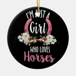 Adorno De Cerámica Sólo un Chica que ama la floral de los Chicas de c