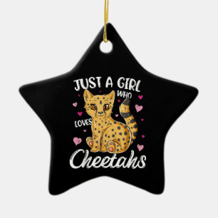 Adorno De Cerámica sólo un chica que ama los guepardos   regalo de q