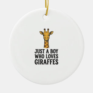 Adorno De Cerámica Solo un chico que ama las jirafas Camiseta de jira
