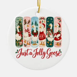 Adorno De Cerámica Solo una alegre Navidad de ganso