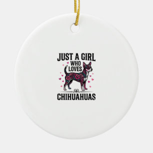 Adorno De Cerámica Sólo Una Chica Que Ama Chihuahuas Diseño Vintage D