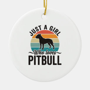 Adorno De Cerámica Sólo una chica que ama el diseño de perro vintage