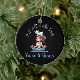 Adorno De Cerámica Sólo una chica que ama el Yoga y las Cabras