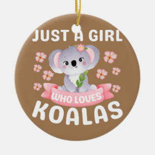 Adorno De Cerámica Sólo una chica que ama Koala Bear Papá Mamá Chico
