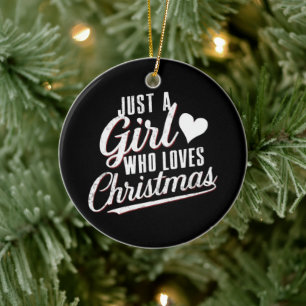 Adorno De Cerámica Solo una chica que ama la Navidad