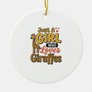 Adorno De Cerámica Solo Una Chica Que Ama Las Jirafas Diseño Vector V