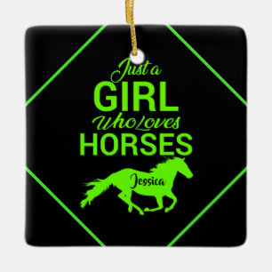 Adorno De Cerámica Solo Una Chica Que Ama Los Caballos Personalizado