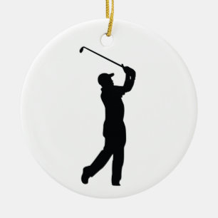 Adorno De Cerámica Sombra de silueta negra de golf