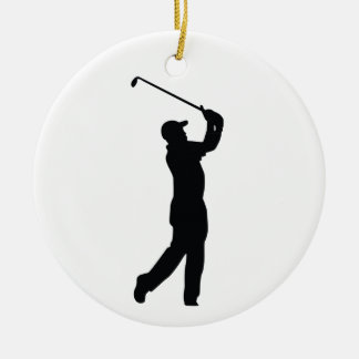 Adorno De Cerámica Sombra de silueta negra de golf