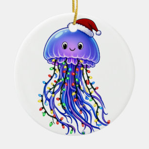 Adorno De Cerámica Sombrero de Santa de medusa Luces de Navidad Alegr