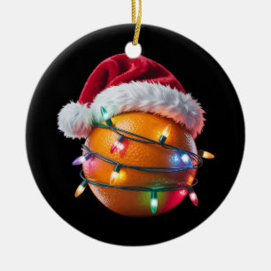Adorno De Cerámica Sombrero de Santa Luces de Navidad Fruta Amante Na