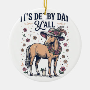 Adorno De Cerámica Sombrero Floral de Caballo Día del Derby