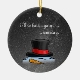 Adorno De Cerámica Sombrero superior de seda antiguo de Snowman fundi