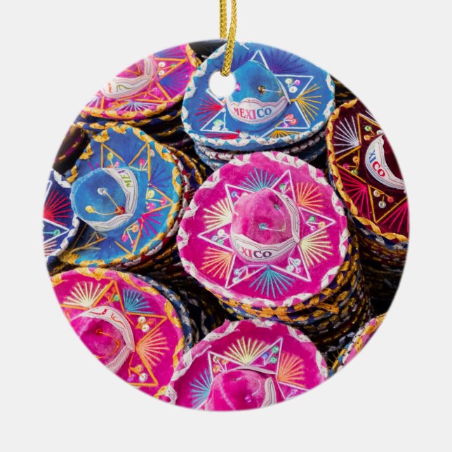 Adorno De Cerámica Sombreros En México (Frente)