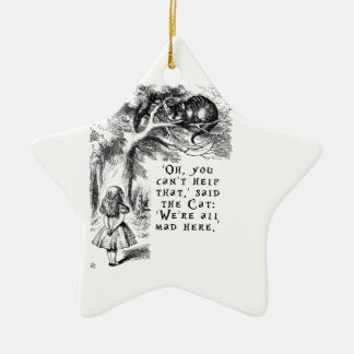 Adorno De Cerámica Somos todos aquí - gato enojado de Cheshire