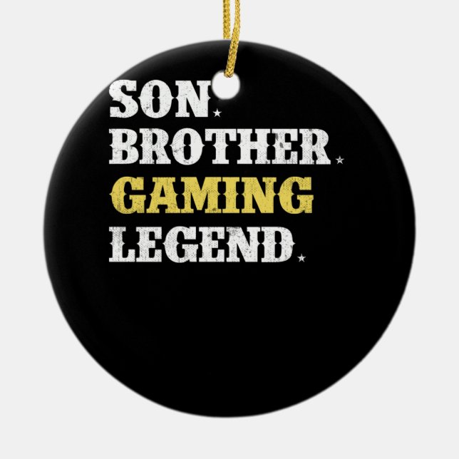 Adorno De Cerámica Son Brother Gaming Legend Gaming Christmas Gamer (Frente)