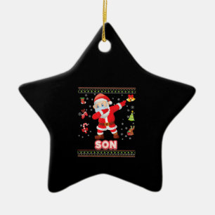 Adorno De Cerámica Son Christ-Mask Dabbing Santa Mask Feliz Navidad