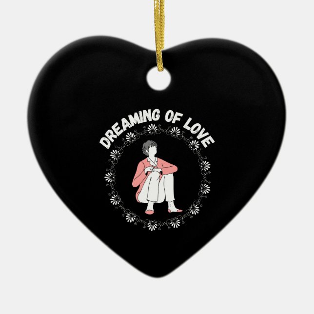 Adorno De Cerámica Soñando con el amor (Frente)