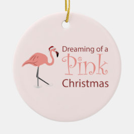 Adorno De Cerámica Soñando con un Navidad rosado -