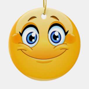 Adorno De Cerámica Sonreír Feliz Cara Amistad Ornamenet