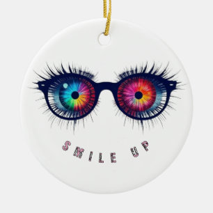 Adorno De Cerámica Sonreír gafas