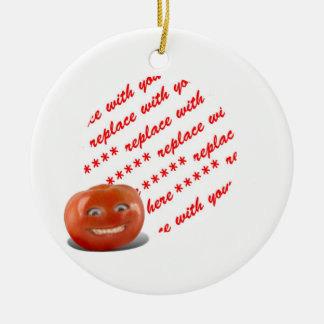 Adorno De Cerámica Sonriente marco de fotos de tomate feliz