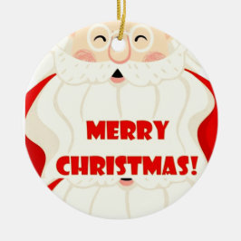 Adorno De Cerámica Sonriente Santa Claus cabeza y rostro escandinavo