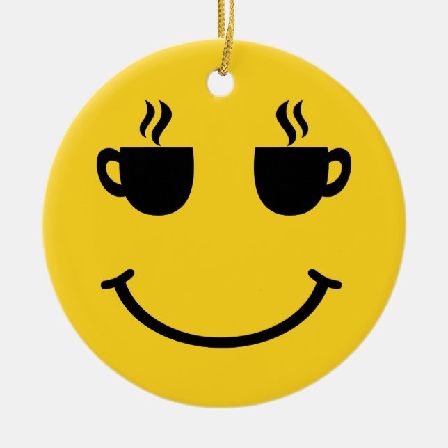 Adorno De Cerámica Sonrisa en la copa de café (Frente)