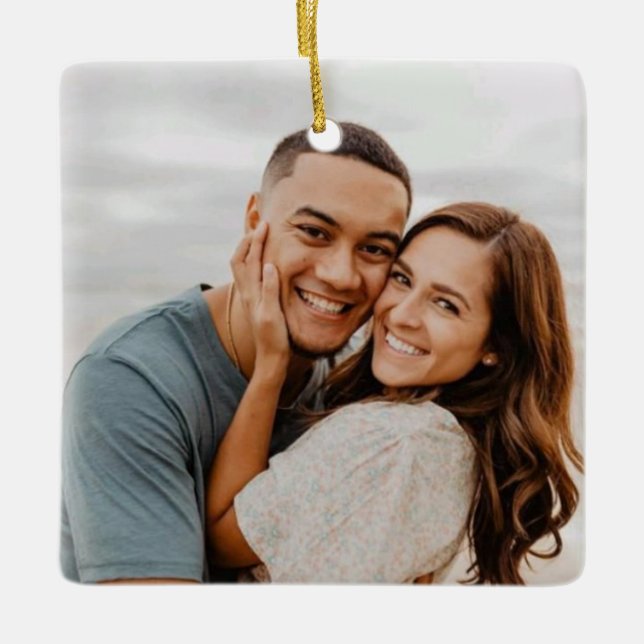 Adorno De Cerámica Sonrisa es amor, navidades boda (Anverso)