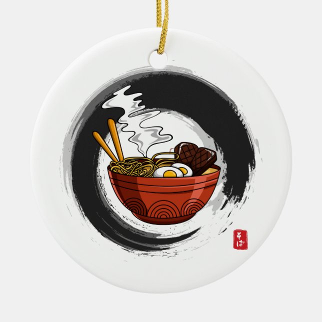 Adorno De Cerámica Sopa japonesa de fideos Ramen Soba personalizada (Frente)