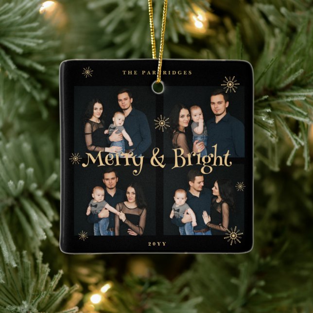 Adorno De Cerámica Sophisticated & Exquisite Black and Golden Collage (Árbol)