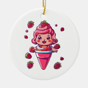 Adorno De Cerámica Sorbet de frambuesa Kawaii