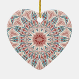 Adorno De Cerámica Sorprendente corazón fractal moderno de Kaleidosco