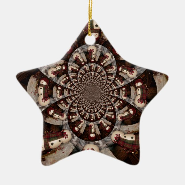 Adorno De Cerámica Sorprendente hombre de nieve (Frente)