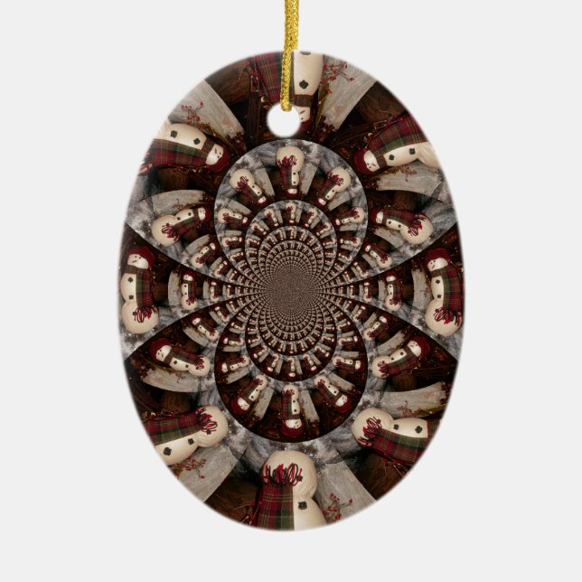 Adorno De Cerámica Sorprendente hombre de nieve (Frente)